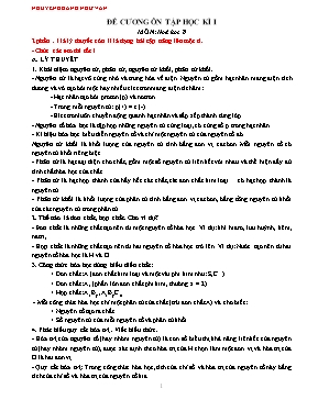 Đề cương ôn tập học kì I môn Hoa Hoc 8 - Nguyễn Hoàng Như Vân